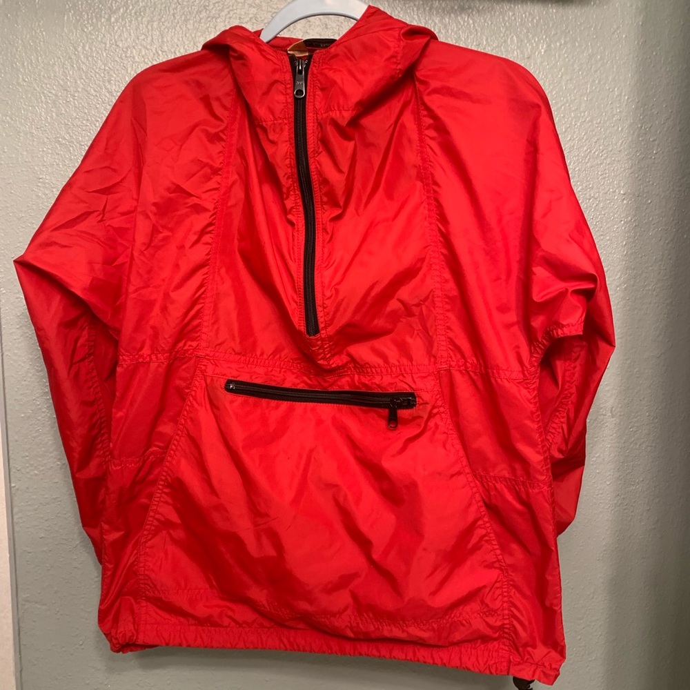 L. L. Bean Vintage Red Windbreaker Jacket Pullover